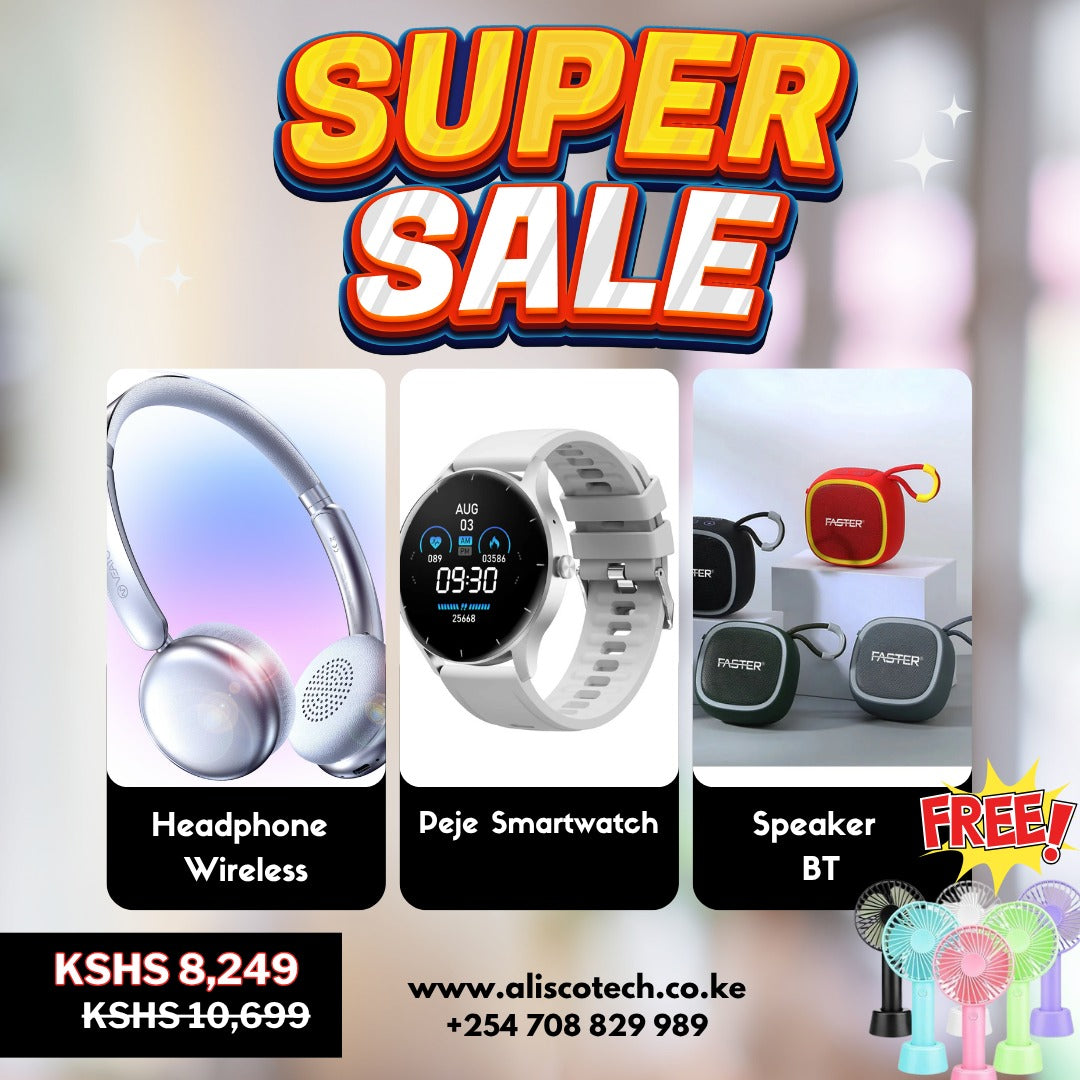 MIN GO HEADPHONE,PEJE WATCH,SPEAKER AND FAN BUNDLES