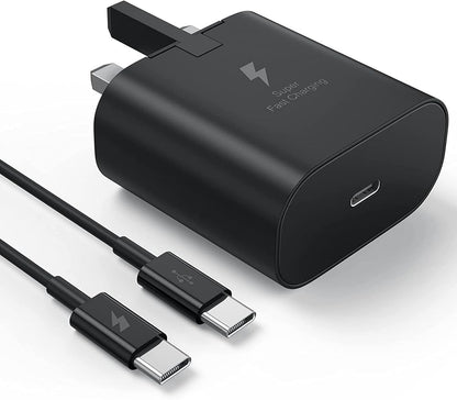 Samsung 25W PD Power Adapter with USB C Cable.