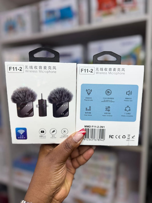 F11-2 Wireless Microphone 3 in 1 For Iphone ,Type C And Camera.