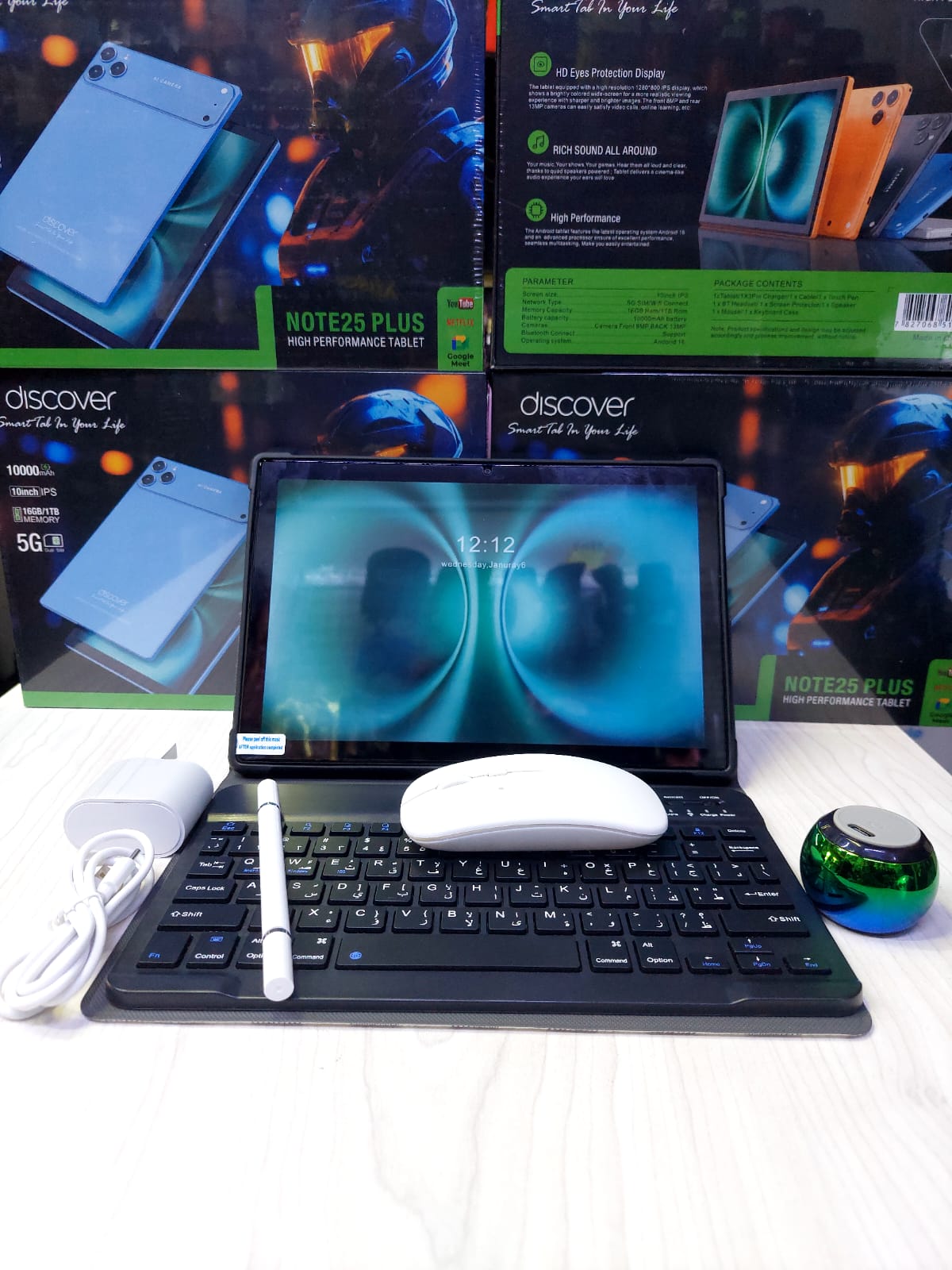 Discover Note 25 Plus Tablet – 10-Inch, Android 16, 16GB RAM + 1TB Storage