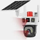 V380 WIFI  Solar Dual Lens Camera with siren