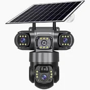 Triple Lens WiFi Solar Powered Security Camera- OUTDOOR