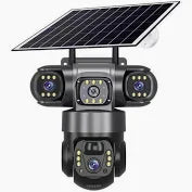 Triple Lens WiFi Solar Powered Security Camera- OUTDOOR