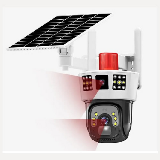 V380 WIFI  Solar Dual Lens Camera with siren